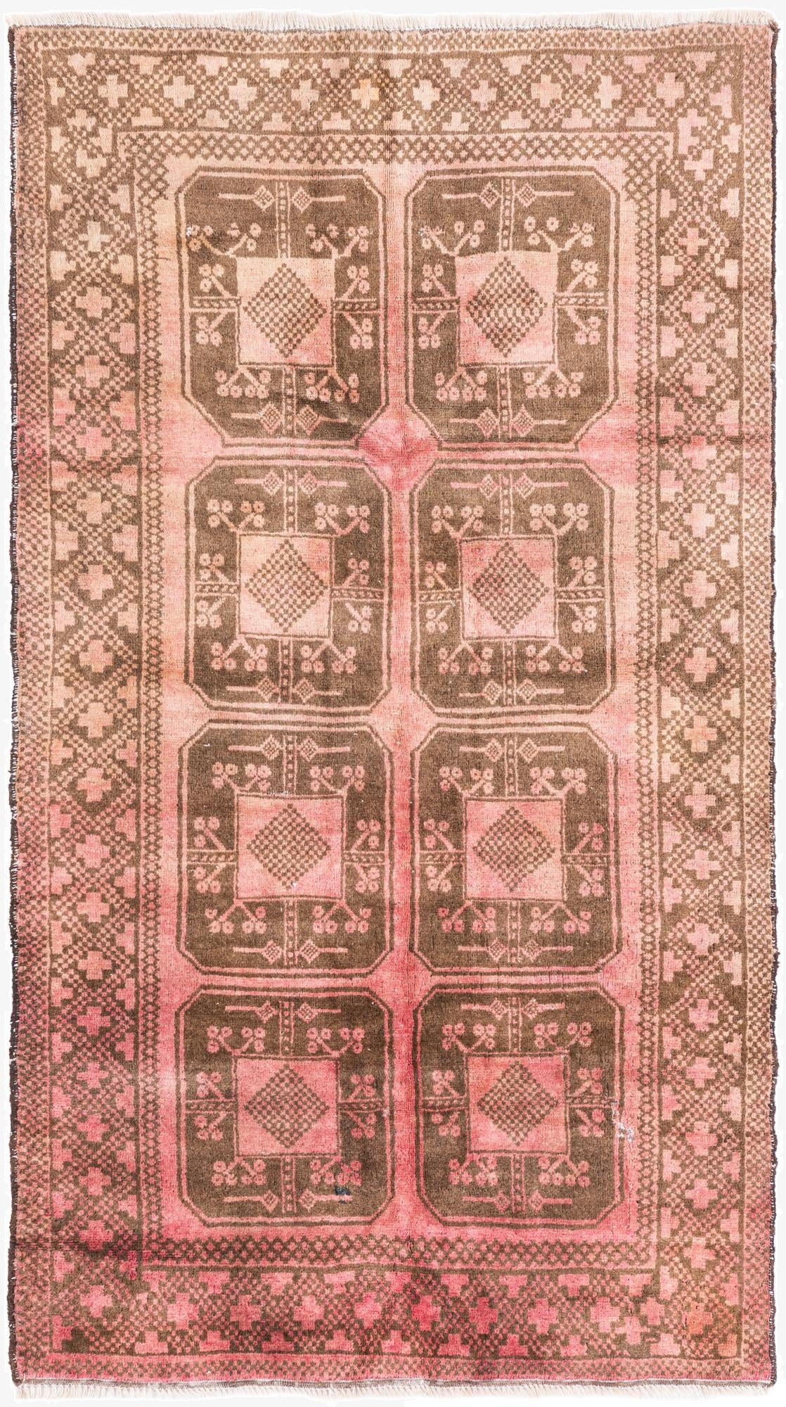 3' 5 x 6' 2  Hand Knotted Ultra Vintage Persian Wool Rug