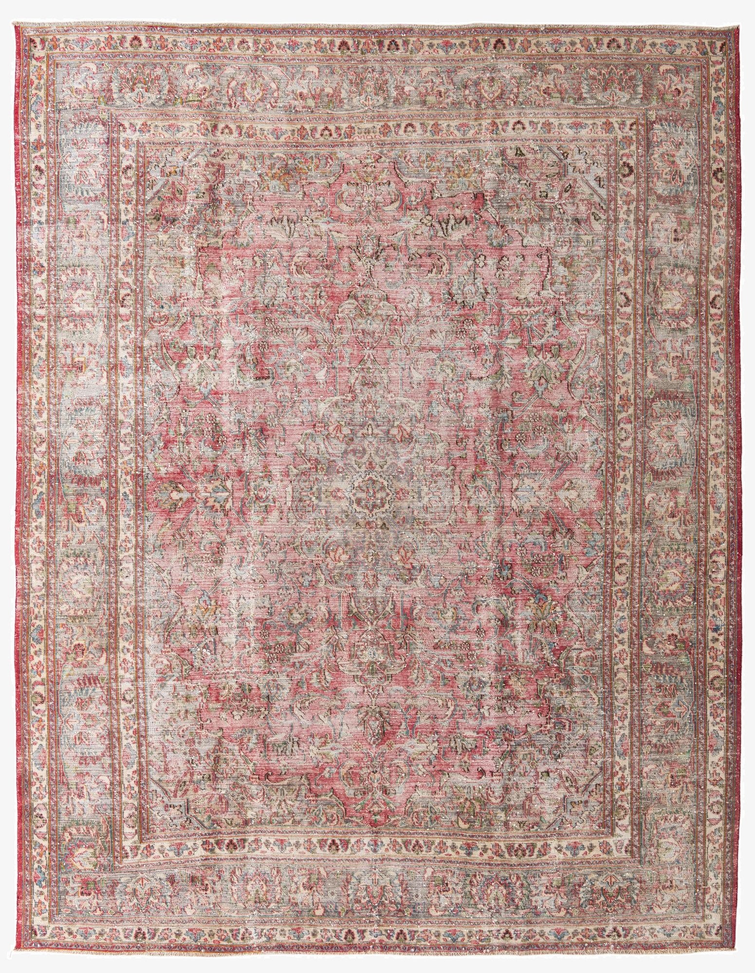 9' 10 x 12' 6  Hand Knotted Ultra Vintage Persian Wool Rug