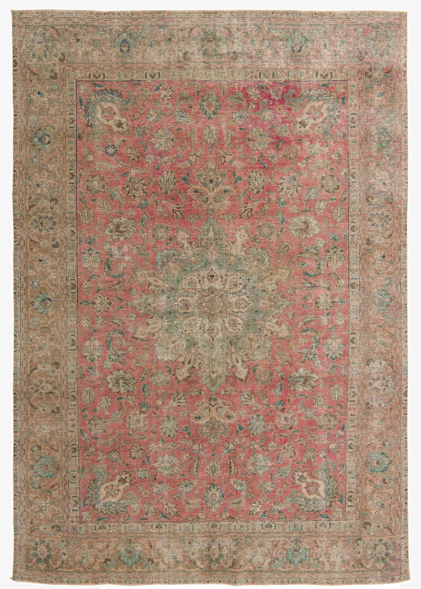 7' 9 x 10' 10 Hand Knotted Ultra Vintage Persian Wool Rug