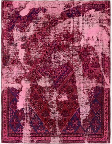 6' 10 x 9' Hand Knotted Ultra Vintage Persian Wool Rug