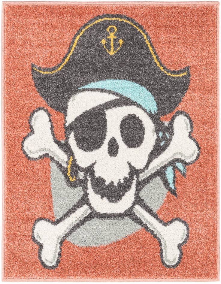 Detail image of 2' 2 x 2' 11 Pirate Whimsy Kids Rug