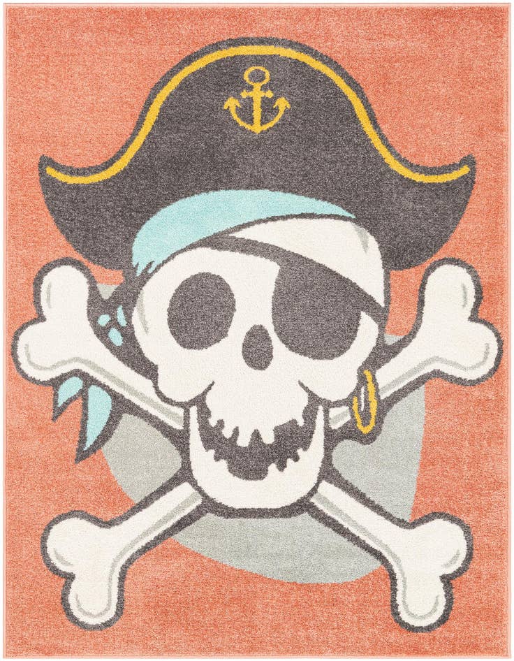 Detail image of 3' 11 x 5' 11 Pirate Whimsy Kids Rug
