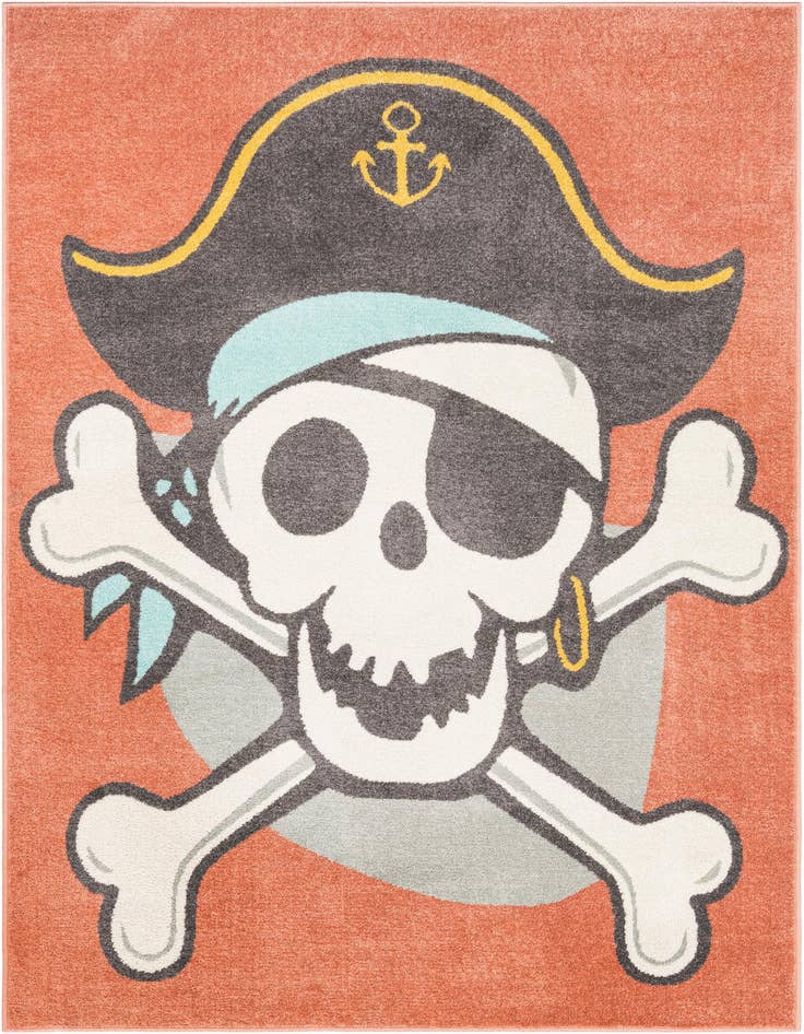 Detail image of 5' 3 x 8' Pirate Whimsy Kids Rug