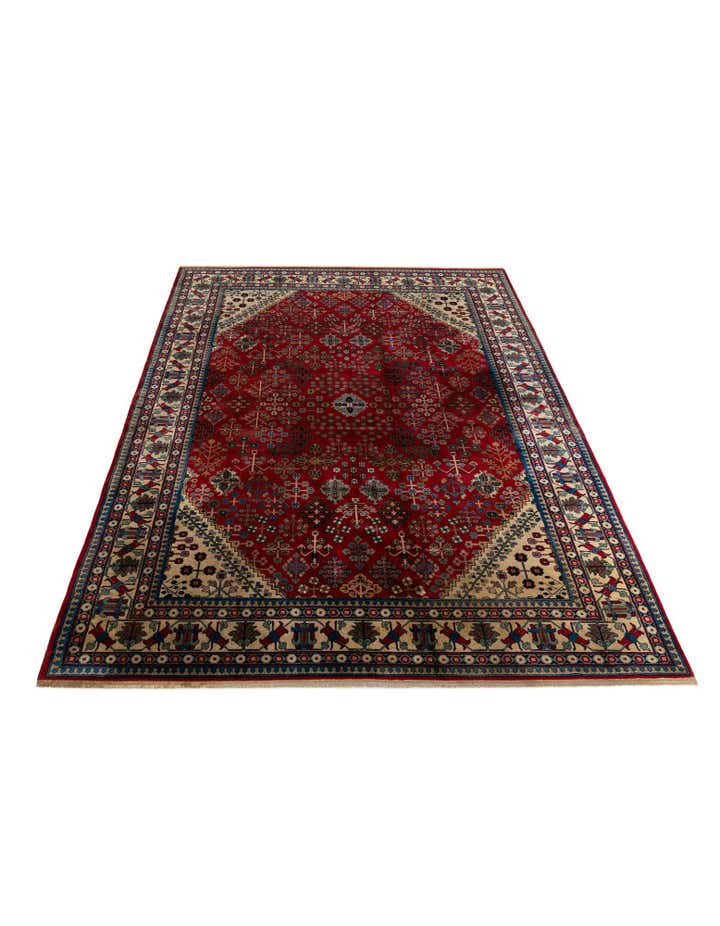 9' 9 x 13' 7 Hand Knotted Yalameh Wool Rug