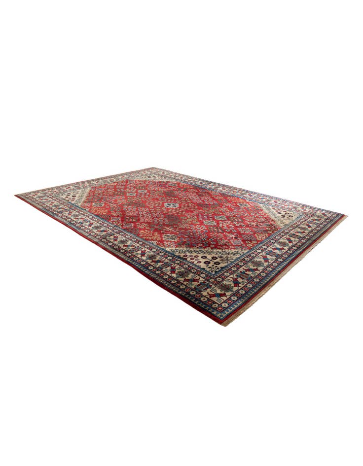 Detail image of 9' 9 x 13' 7 Hand Knotted Yalameh Wool Rug