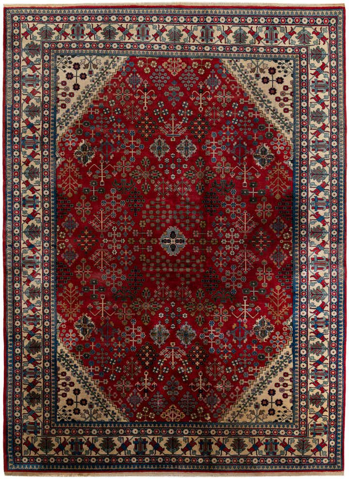 9' 9 x 13' 7 Hand Knotted Yalameh Wool Rug