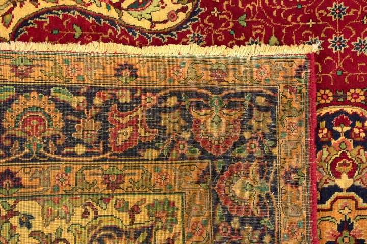 6' 6 x 10' 1 Hand Knotted Yazd Persian Wool Rug