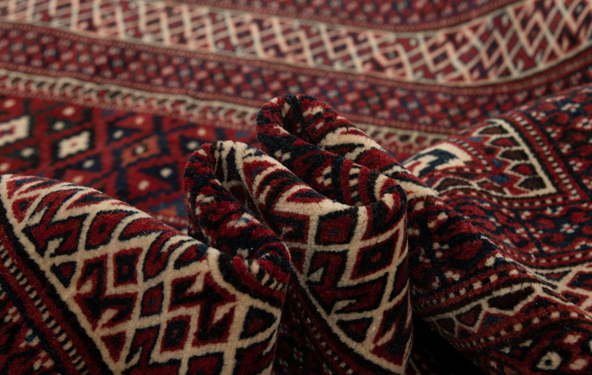 3' 3 x 4' 6 Hand Knotted Yomauth Persian Wool Rug