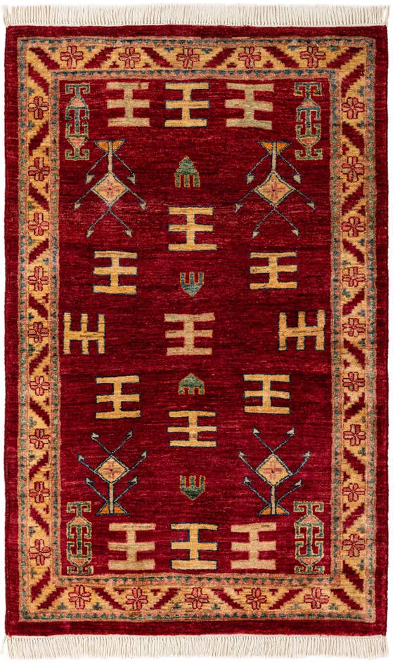 Detail image of 3' 3 x 5' 2 Hand Knotted Ziegler Wool Rug