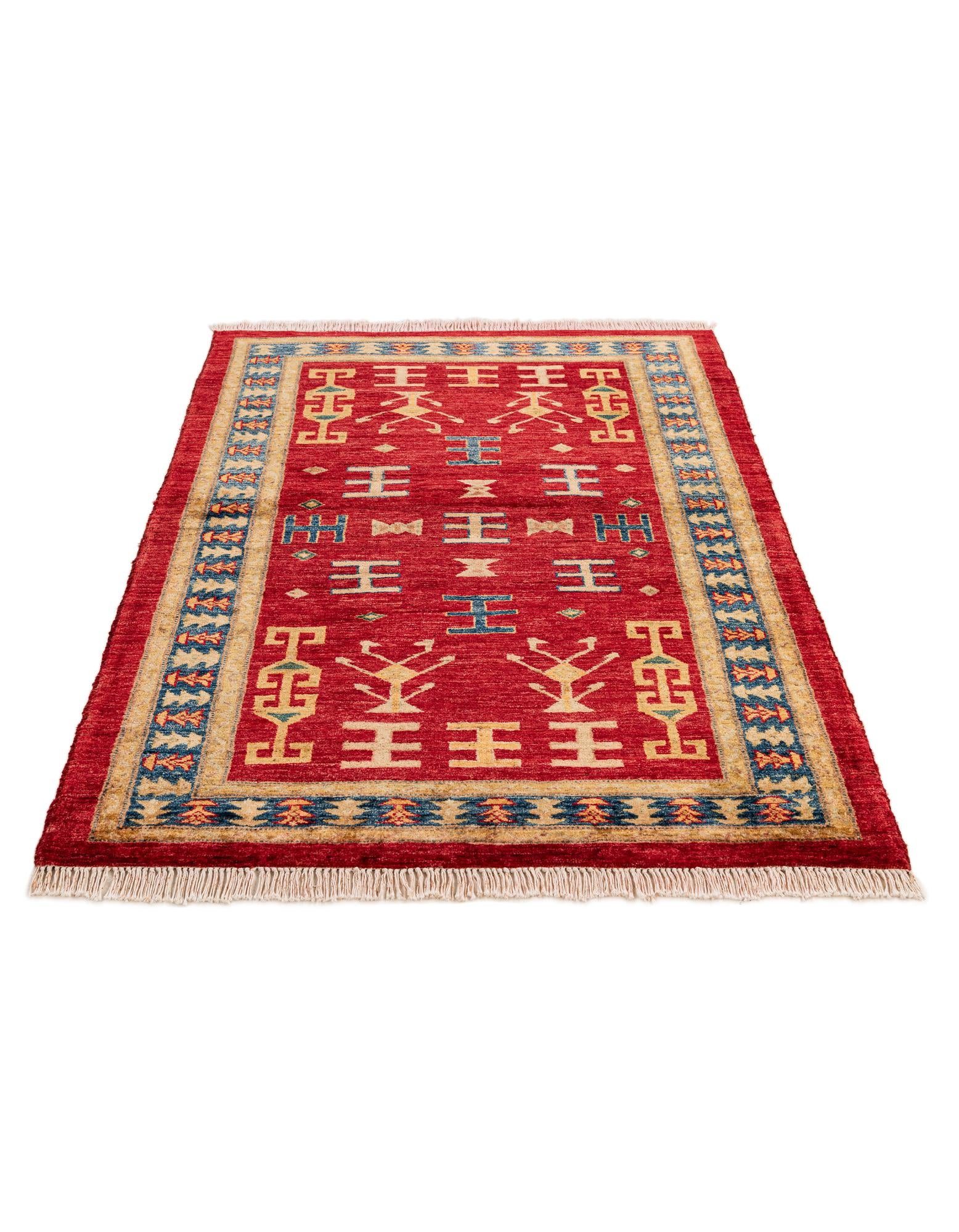 3' 4 x 4' 10 Hand Knotted Ziegler Wool Rug