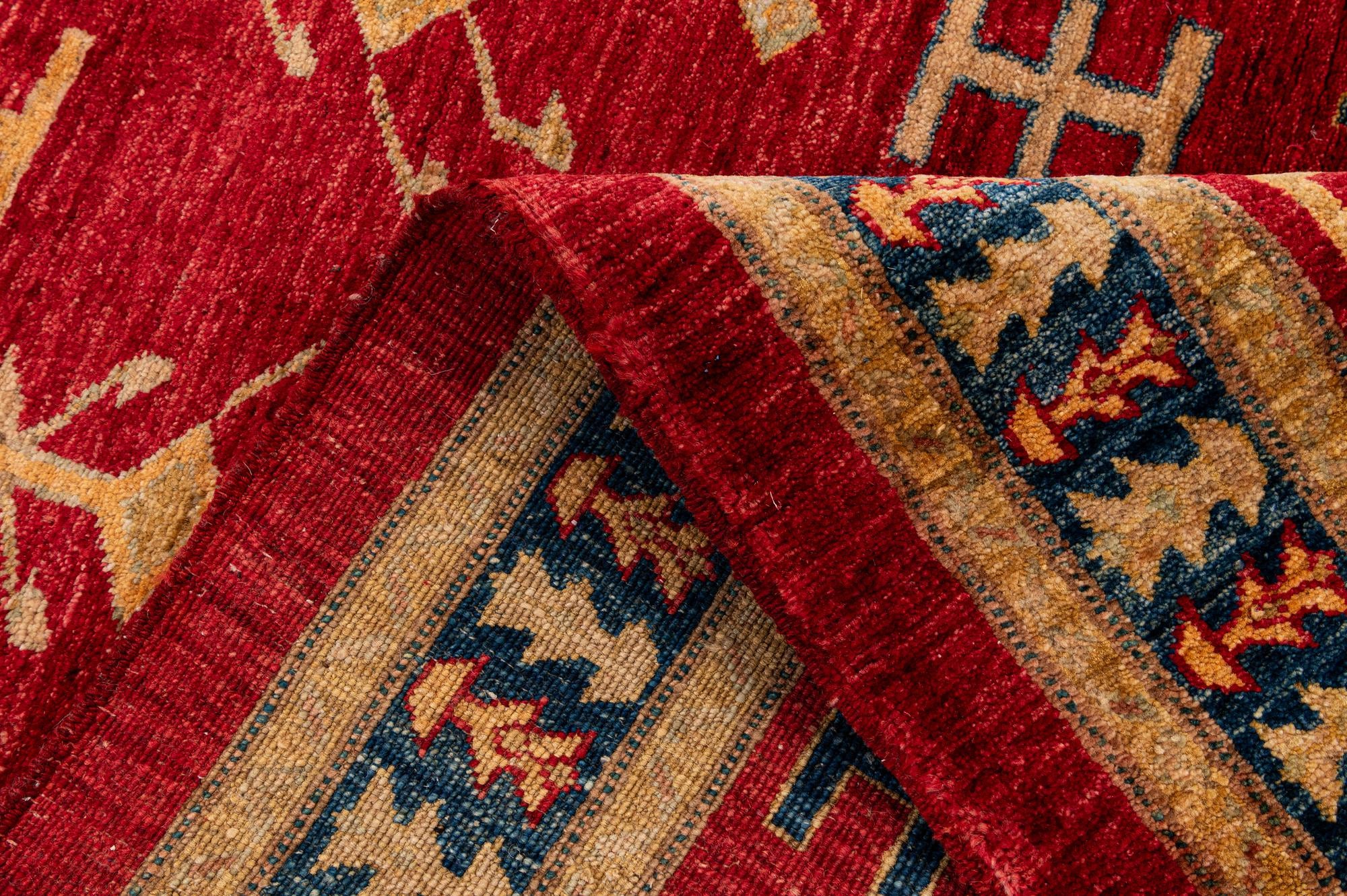 3' 4 x 4' 10 Hand Knotted Ziegler Wool Rug