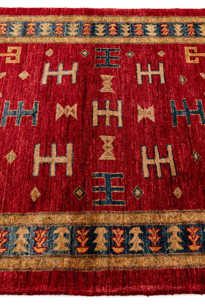 3' 4 x 4' 10 Hand Knotted Ziegler Wool Rug