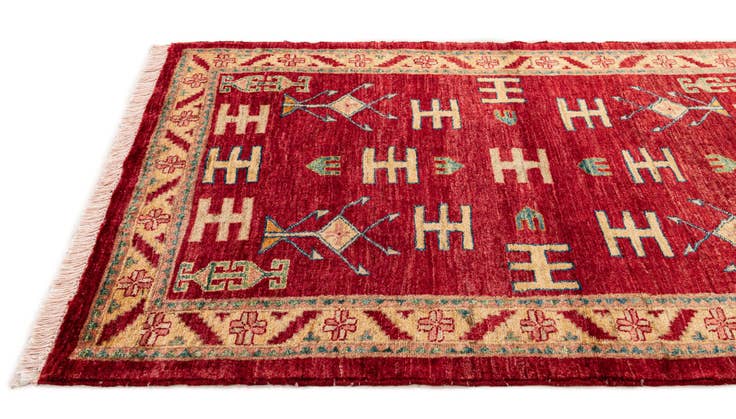 Detail image of 3' 5 x 4' 10 Hand Knotted Ziegler Wool Rug