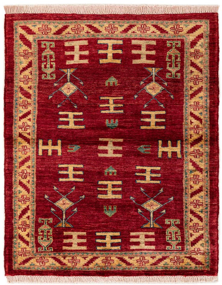 Detail image of 3' 5 x 4' 10 Hand Knotted Ziegler Wool Rug
