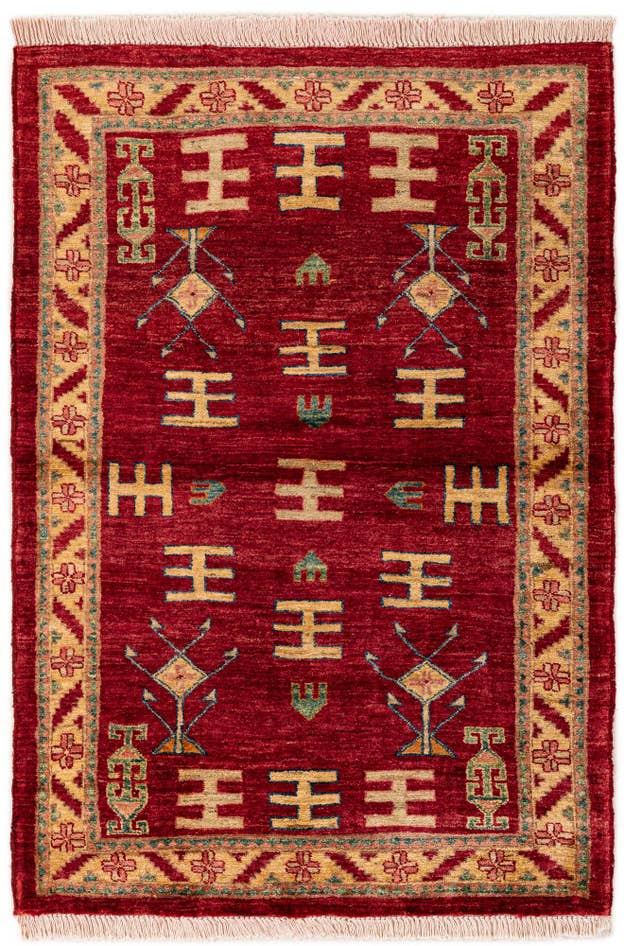 Detail image of 3' 5 x 4' 10 Hand Knotted Ziegler Wool Rug