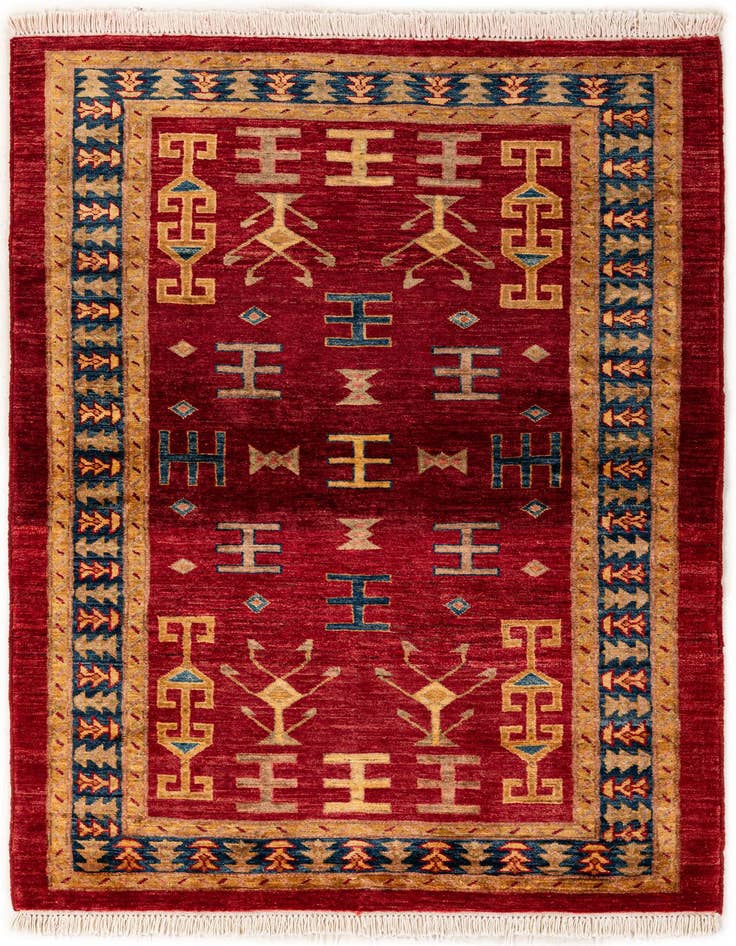 Detail image of 3' 5 x 5' 1 Hand Knotted Ziegler Wool Rug