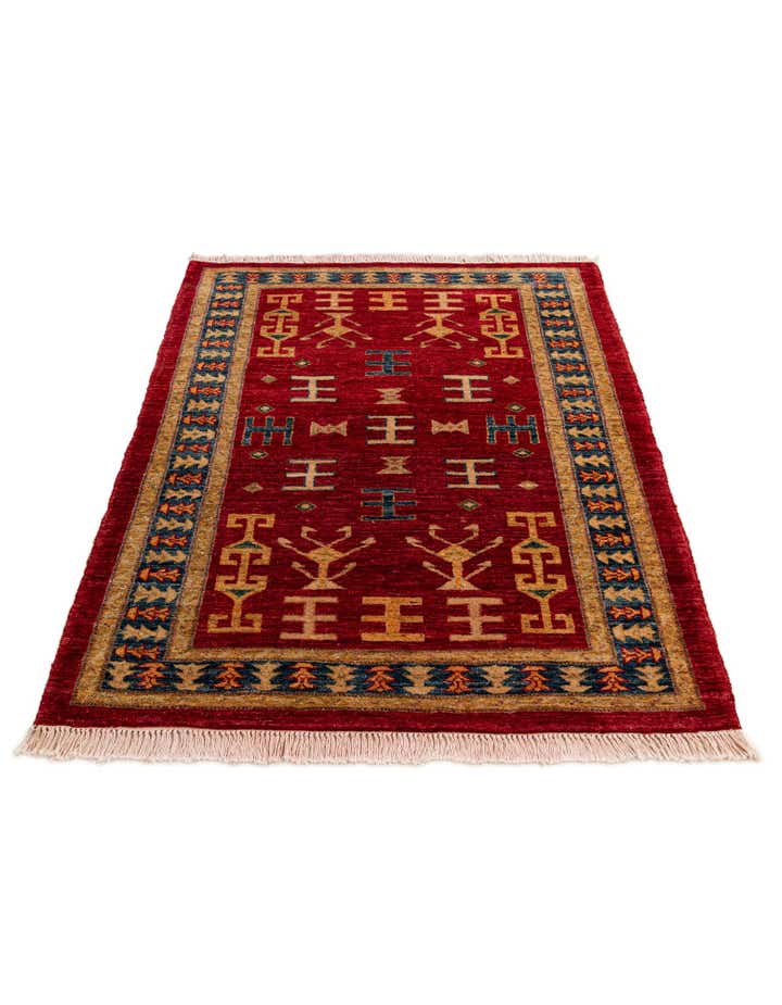 3' 4 x 4' 8 Hand Knotted Ziegler Wool Rug