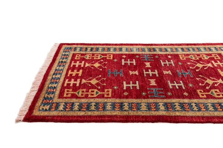 Detail image of 3' 4 x 4' 8 Hand Knotted Ziegler Wool Rug