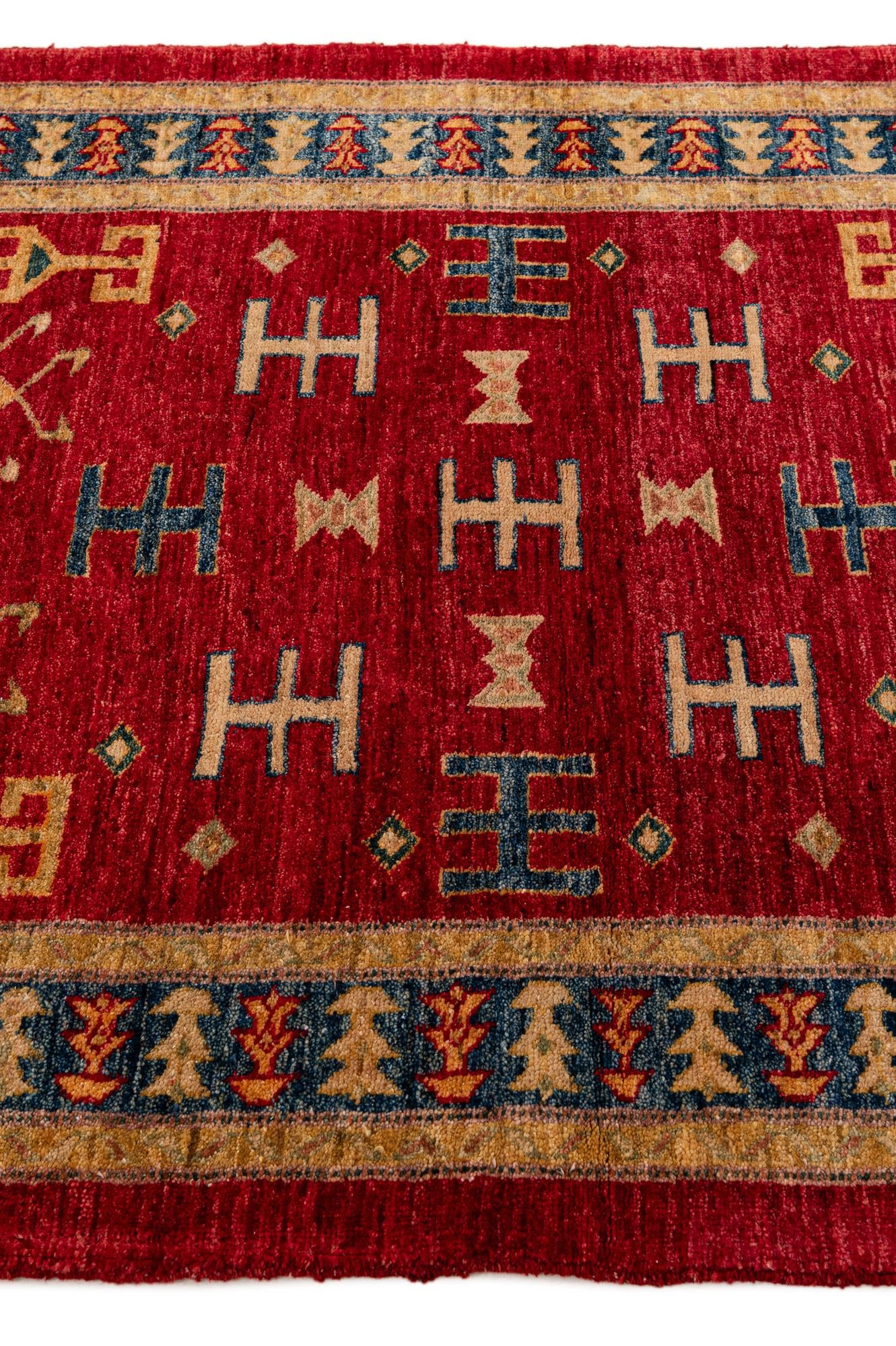 3' 4 x 4' 8 Hand Knotted Ziegler Wool Rug