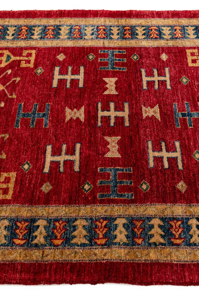 3' 4 x 4' 8 Hand Knotted Ziegler Wool Rug