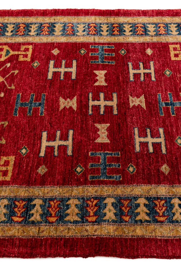 Detail image of 3' 4 x 4' 8 Hand Knotted Ziegler Wool Rug