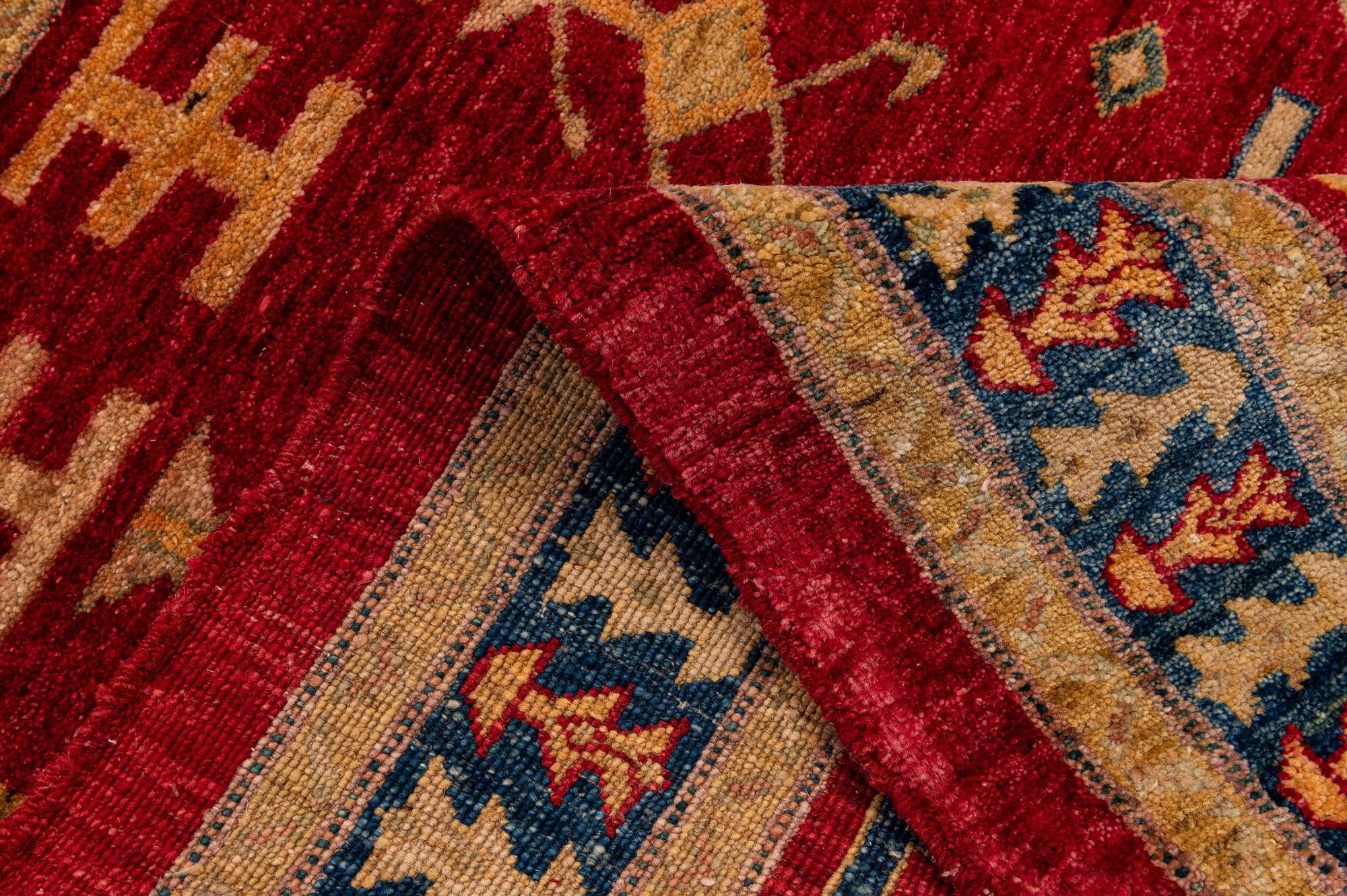 3' 4 x 4' 8 Hand Knotted Ziegler Wool Rug