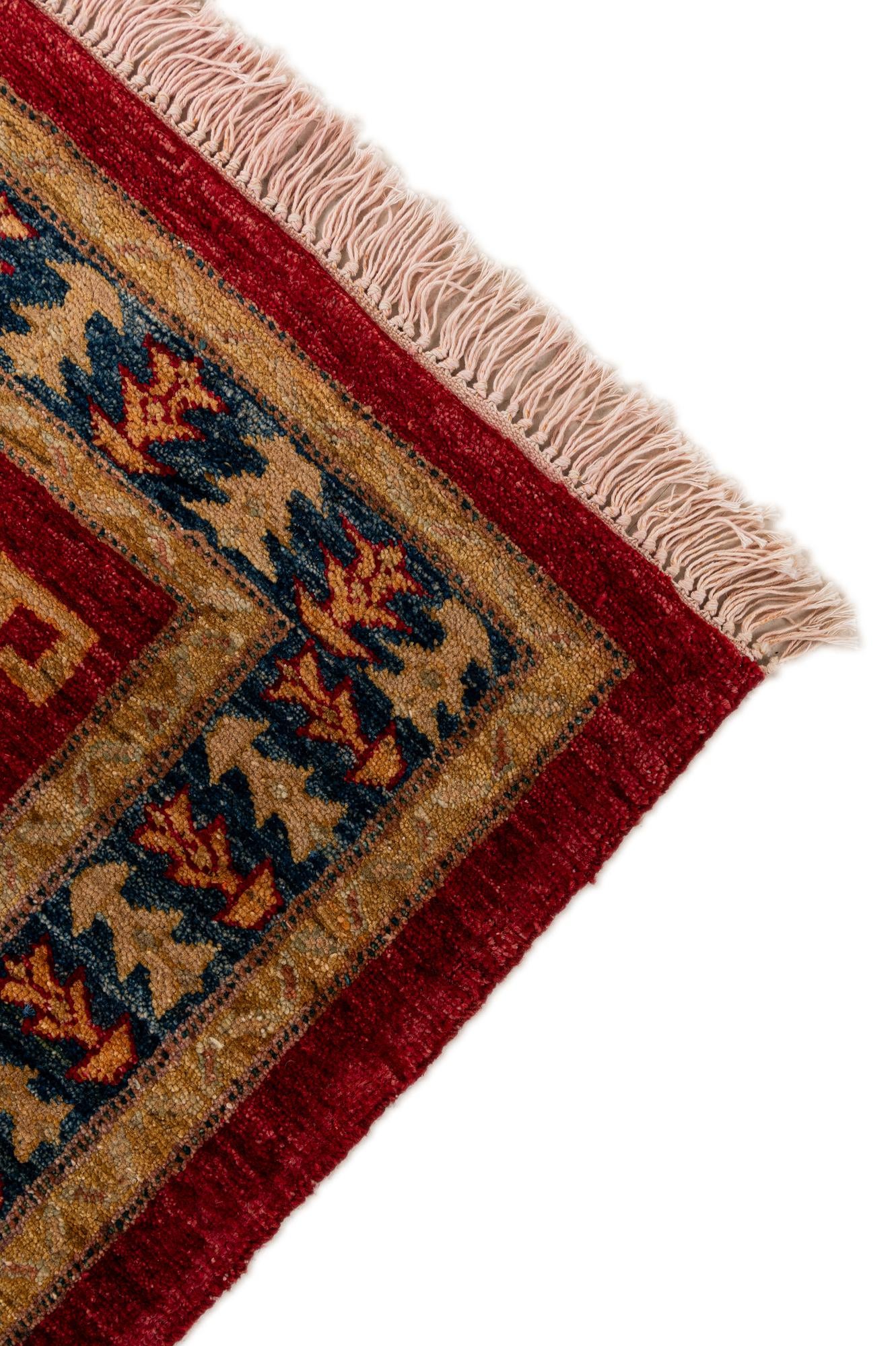 3' 4 x 4' 8 Hand Knotted Ziegler Wool Rug