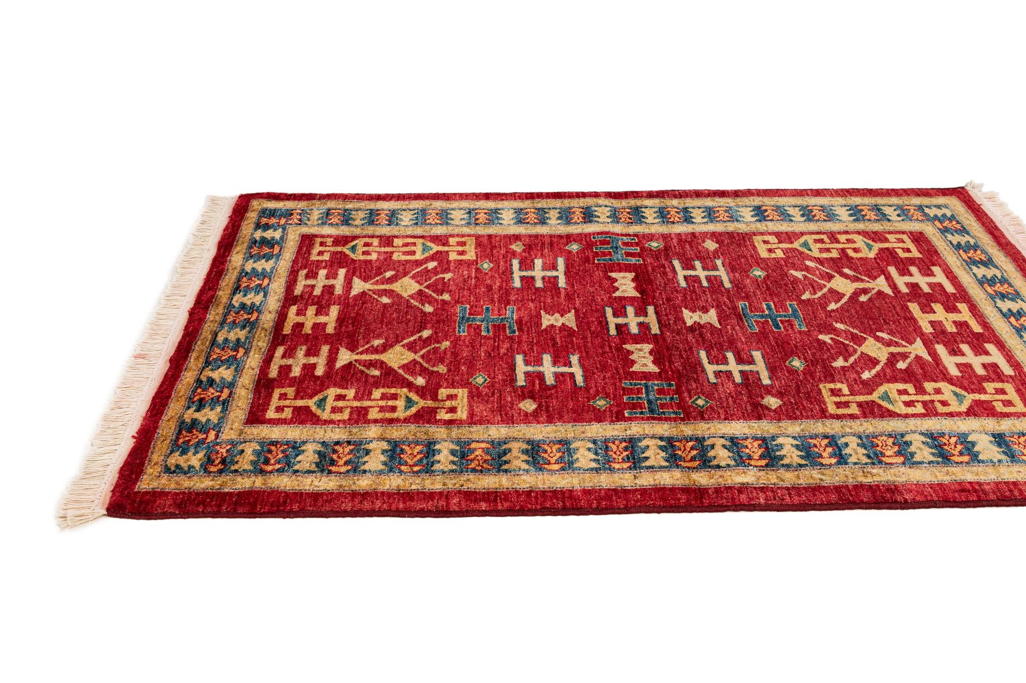 3' 3 x 4' 8 Hand Knotted Ziegler Wool Rug