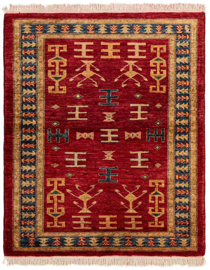 Detail image of 3' 3 x 4' 8 Hand Knotted Ziegler Wool Rug
