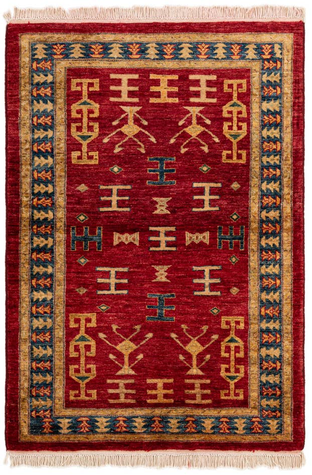 Detail image of 3' 3 x 4' 8 Hand Knotted Ziegler Wool Rug