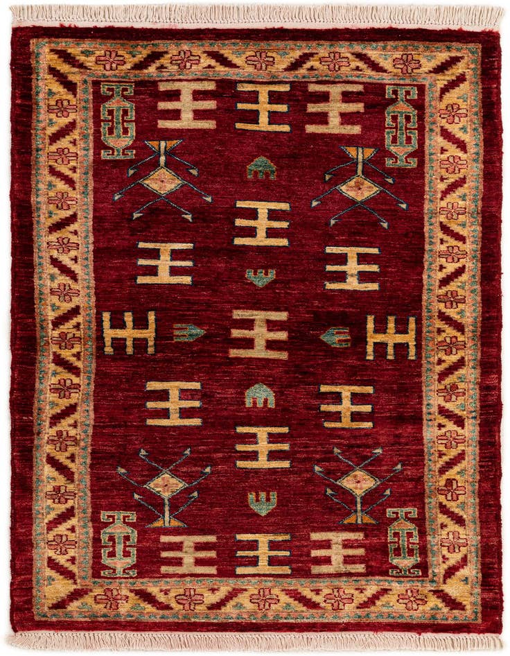 Detail image of 3' 5 x 5' 6 Hand Knotted Ziegler Wool Rug