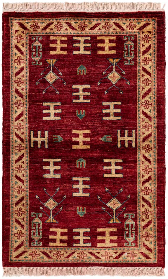 Detail image of 3' 3 x 5' 1 Hand Knotted Ziegler Wool Rug