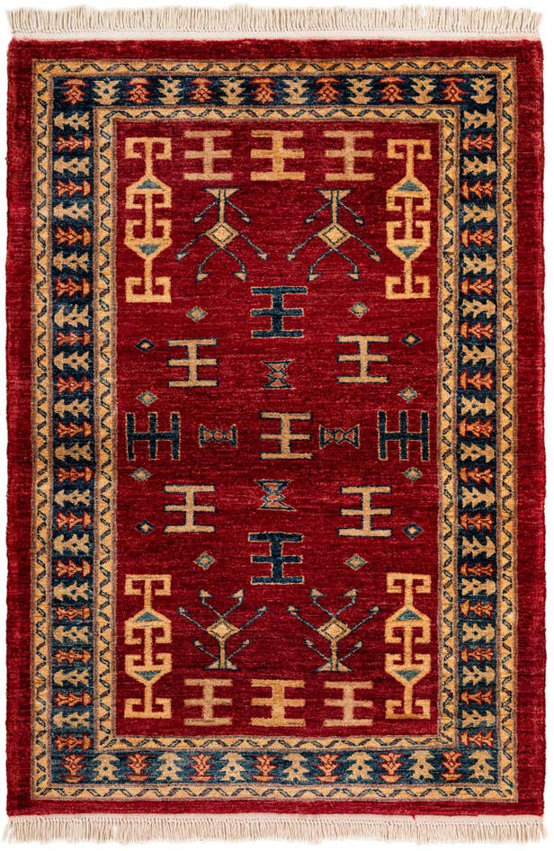 Detail image of 3' 5 x 4' 10 Hand Knotted Ziegler Wool Rug
