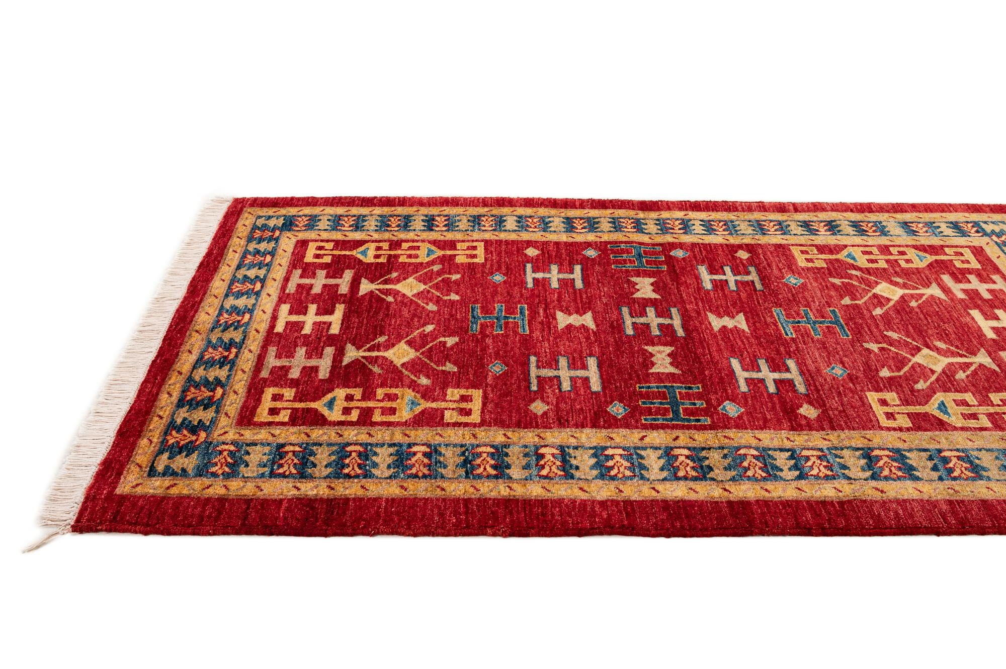 3' 5 x 5' 2 Hand Knotted Ziegler Wool Rug