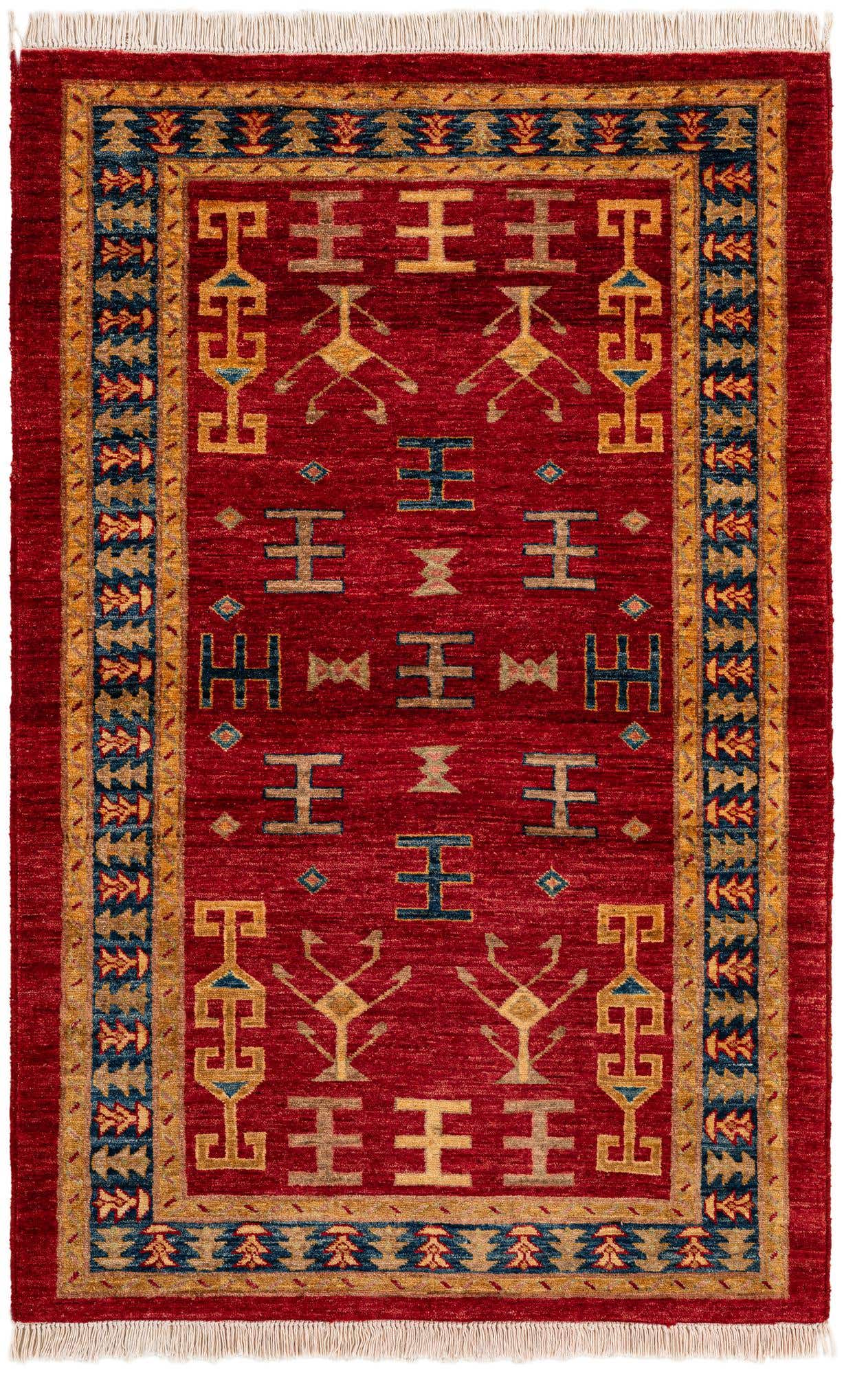 3' 5 x 5' 2 Hand Knotted Ziegler Wool Rug