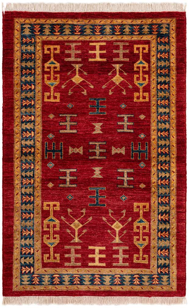 3' 5 x 5' 2 Hand Knotted Ziegler Wool Rug