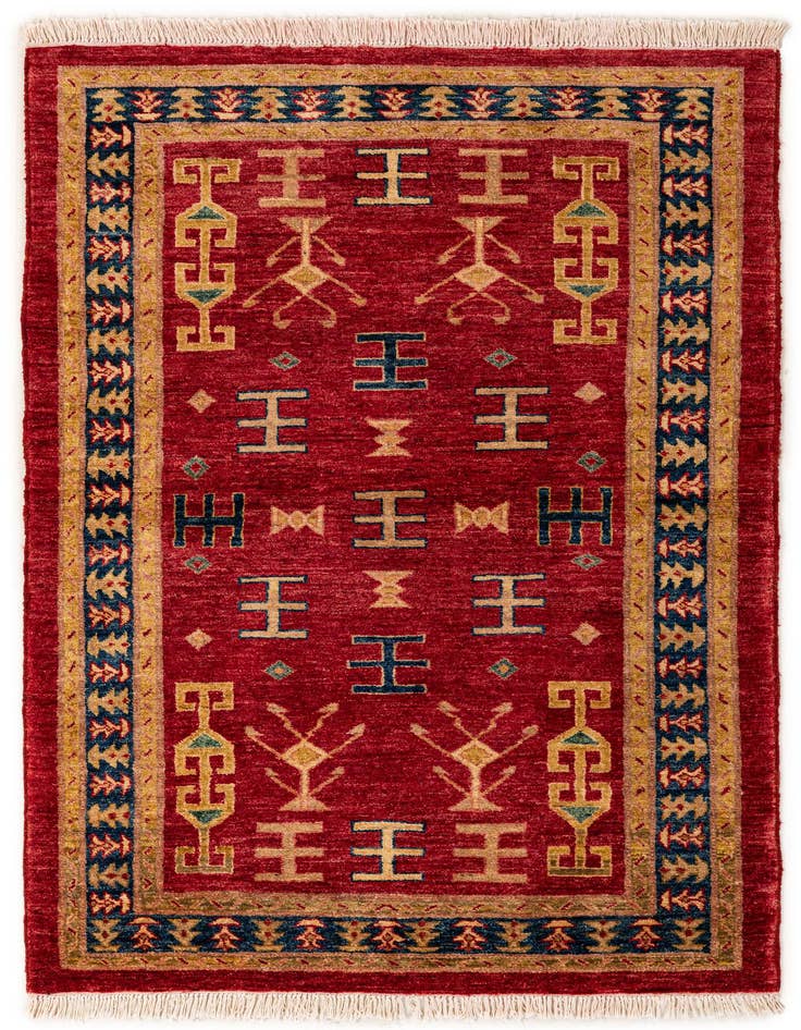 Detail image of 3' 5 x 5' 3 Hand Knotted Ziegler Wool Rug