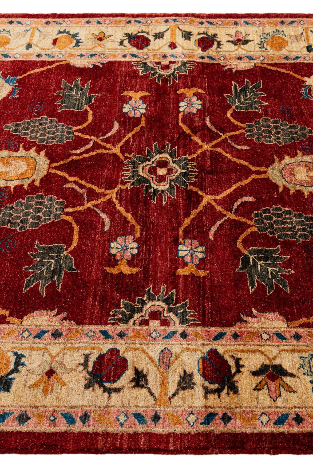 4' 11 x 6' 8 Hand Knotted Ziegler Wool Rug