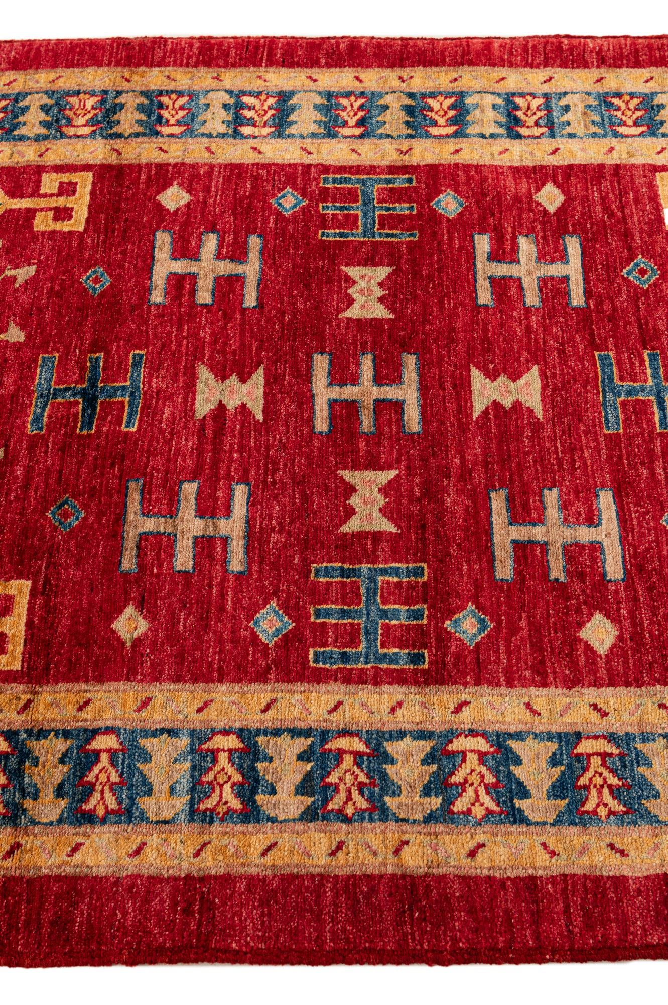 3' 5 x 5' 4 Hand Knotted Ziegler Wool Rug