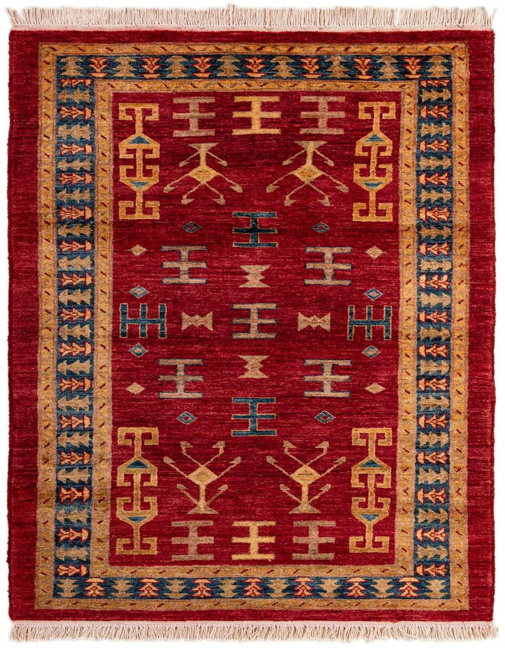 Detail image of 3' 5 x 5' 4 Hand Knotted Ziegler Wool Rug