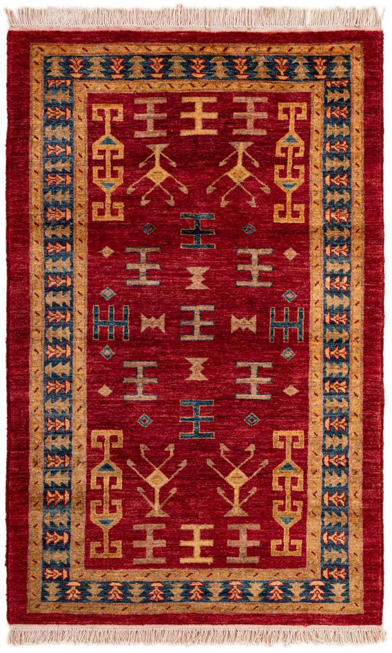 Detail image of 3' 5 x 5' 4 Hand Knotted Ziegler Wool Rug
