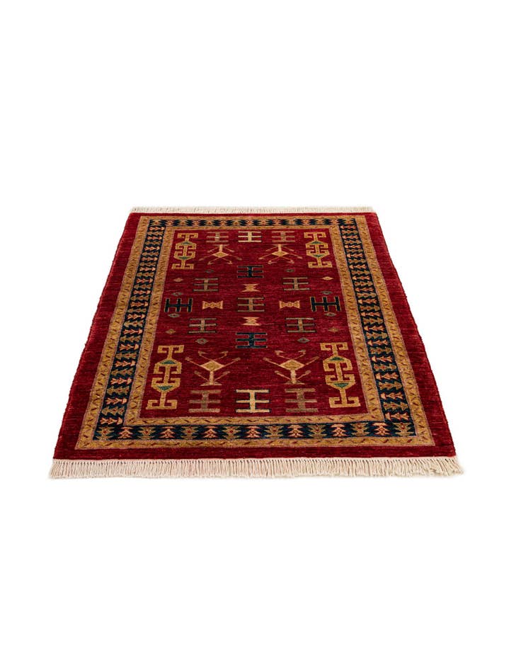 Detail image of 3' 5 x 4' 7 Hand Knotted Ziegler Wool Rug