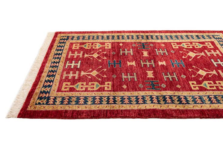 Detail image of 3' 5 x 4' 7 Hand Knotted Ziegler Wool Rug