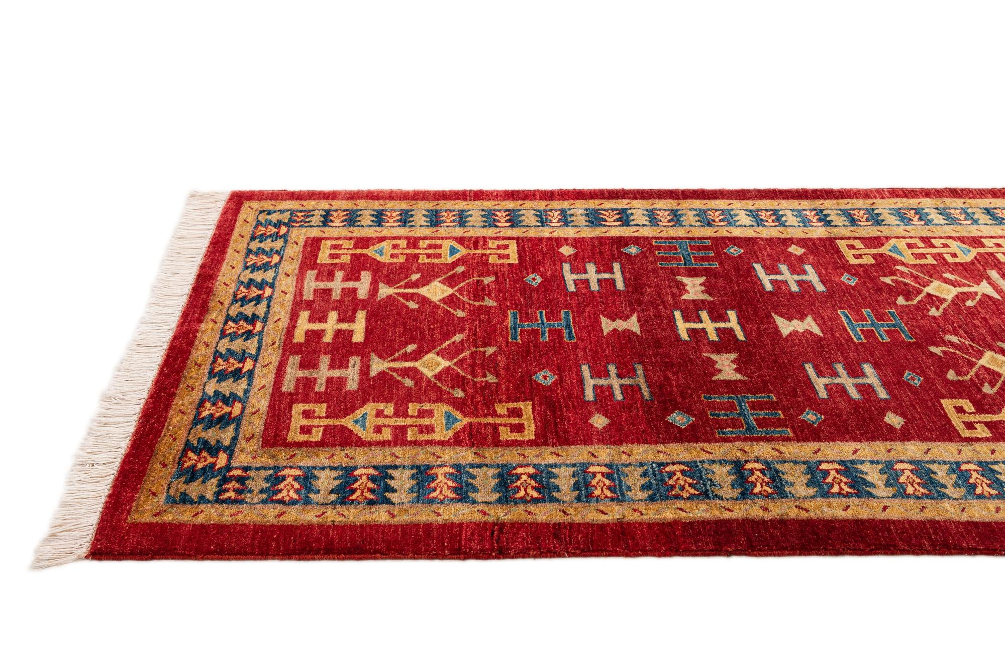 3' 5 x 5' Hand Knotted Ziegler Wool Rug