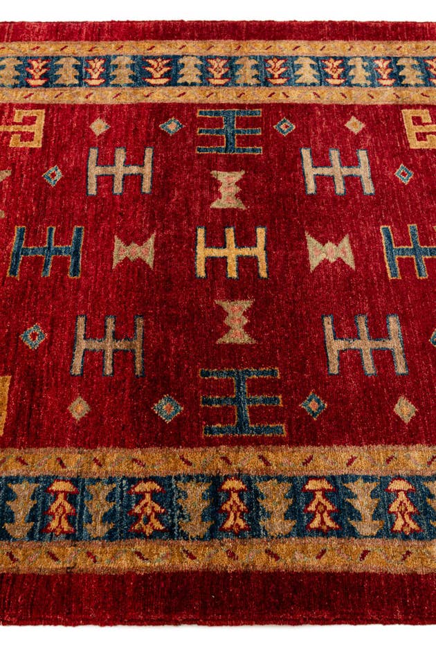 Detail image of 3' 5 x 5' Hand Knotted Ziegler Wool Rug