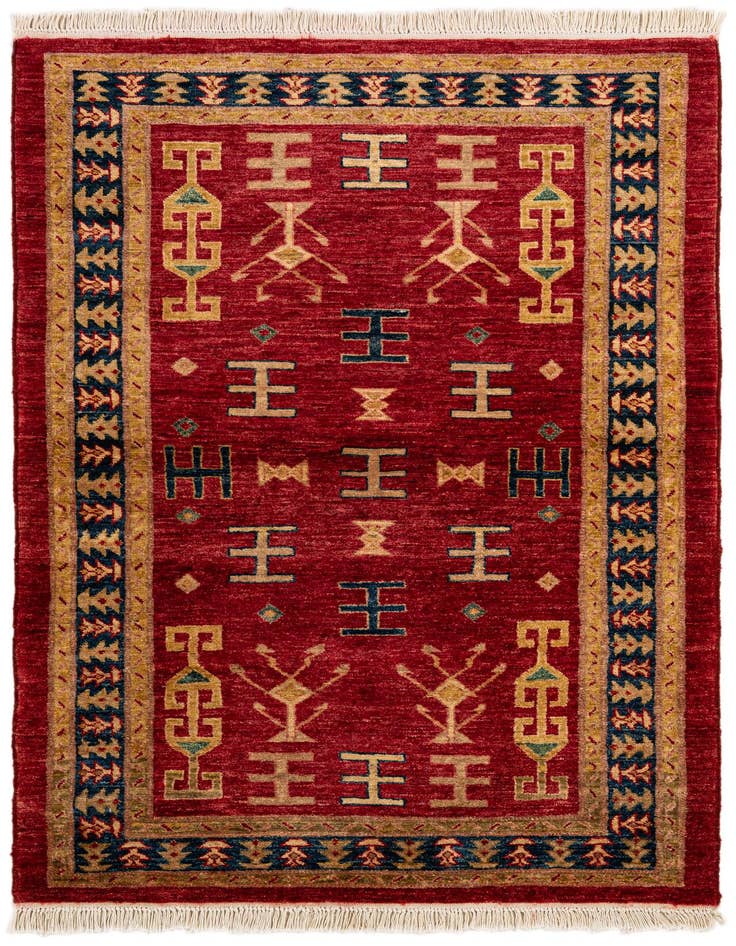 Detail image of 3' 5 x 5' 2 Hand Knotted Ziegler Wool Rug