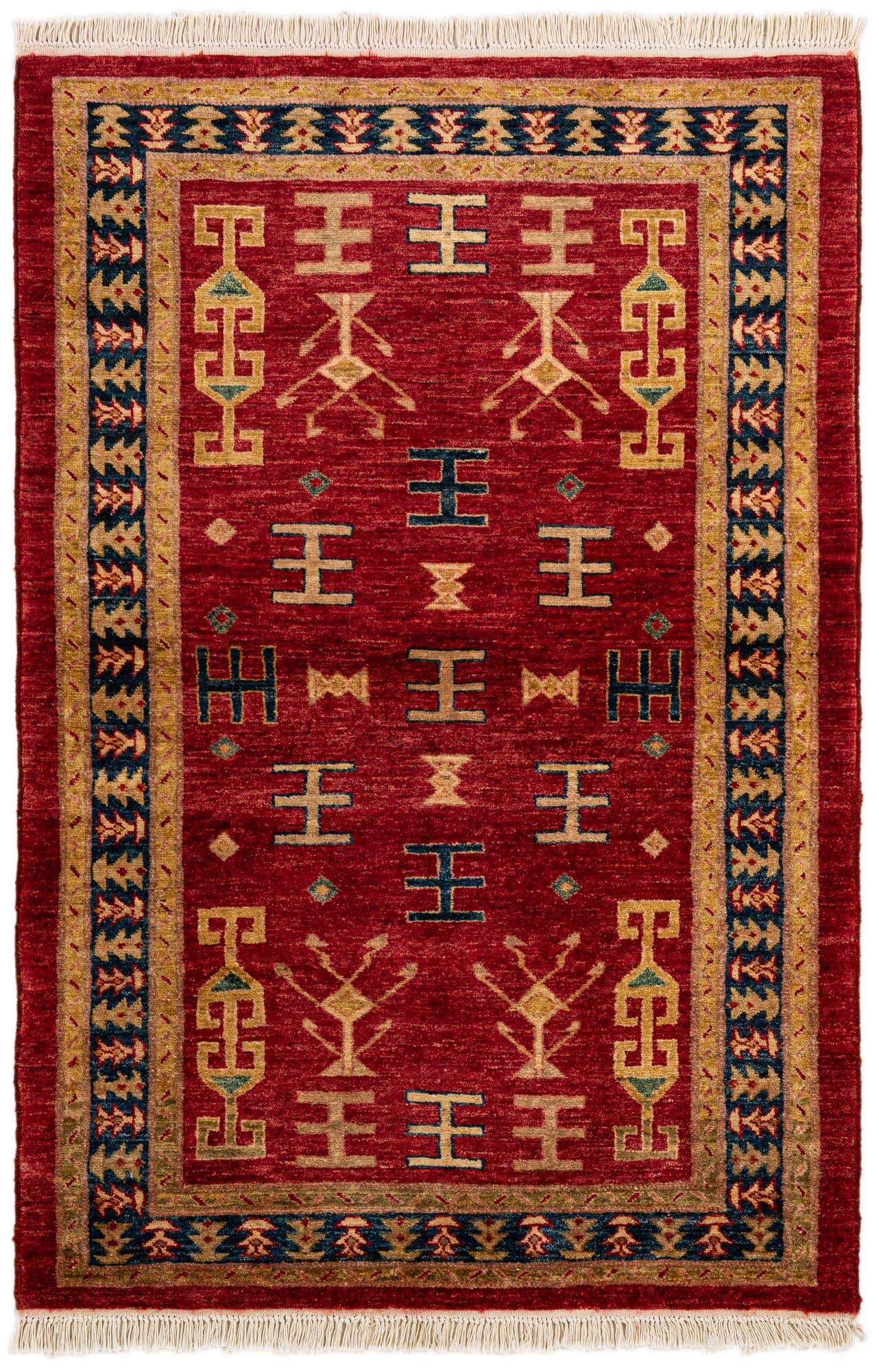 3' 5 x 5' 2 Hand Knotted Ziegler Wool Rug