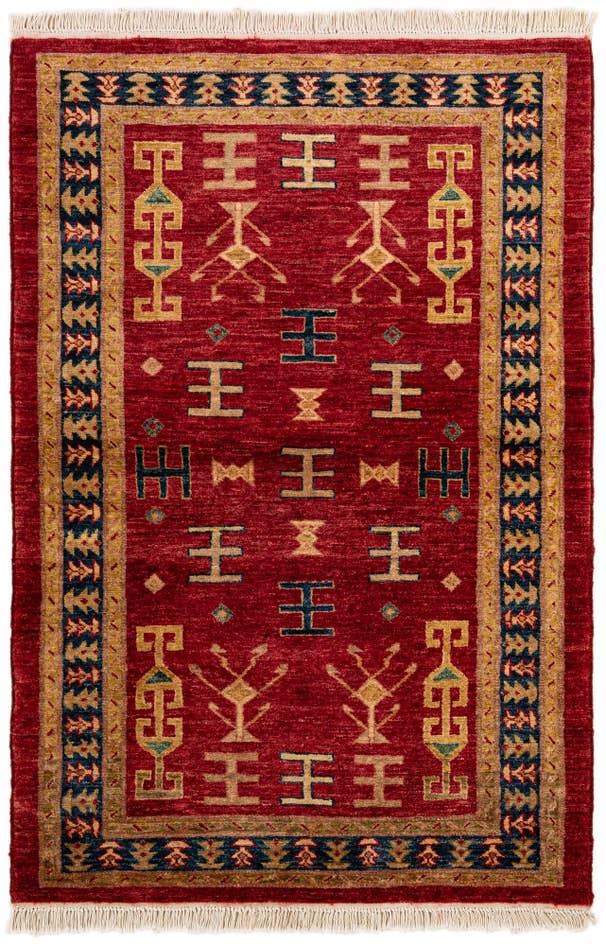 Detail image of 3' 5 x 5' 2 Hand Knotted Ziegler Wool Rug