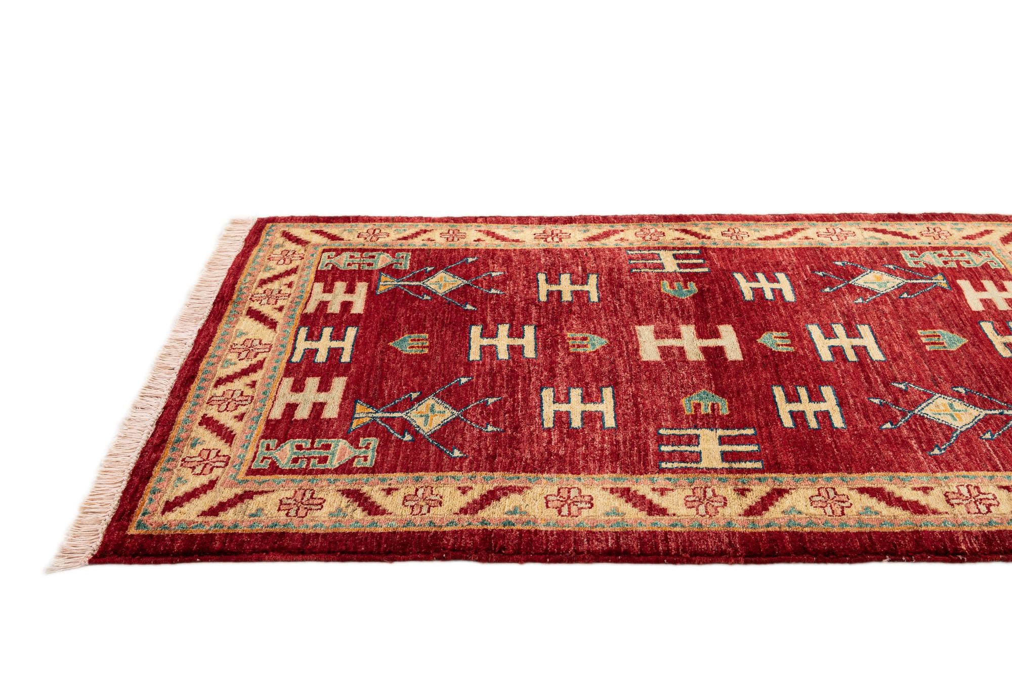 3' 4 x 4' 6 Hand Knotted Ziegler Wool Rug
