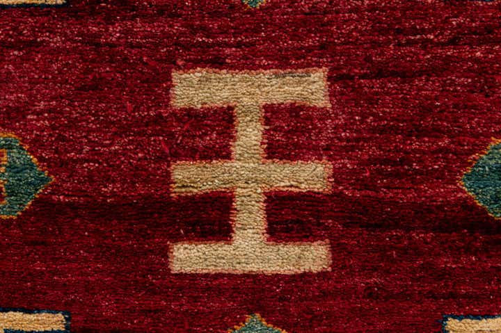 3' 4 x 4' 6 Hand Knotted Ziegler Wool Rug